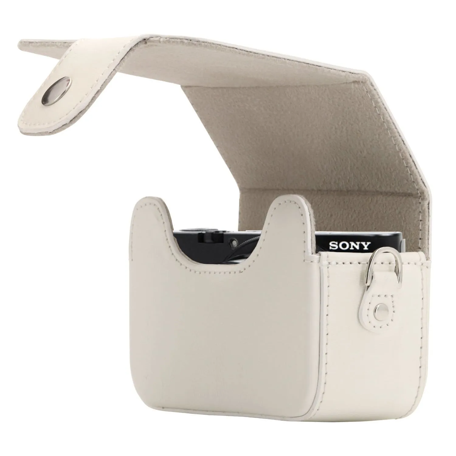 MegaGear Sony Cyber-shot DSC-RX100 VII, DSC-RX100 VI, DSC-RX100 V, DSC-RX100 IV, DSC-RX100 III, DSC-RX100 II, ZV-1 Leather Camera Case with Strap