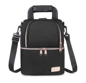Meichoon Breast Milk Baby Bottle Cooler Bag Waterproof Baby Food Insulation Maternity Backpack Double Layer Fresh Keeping Travel Handbag for Nursing Mom Daycare UH12 Black