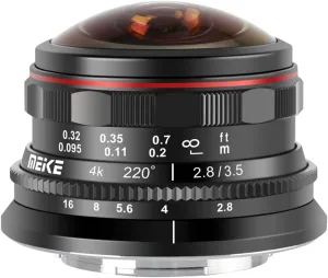 MEKE 3.5mm f2.8 220 Degree Ultra Wide Angle Manual Focus Circular Fisheye Lens Compatible with Olympus Panasonic Lumix M4/3 MFT Mount Cameras GH4 GH5 GH6 GH7