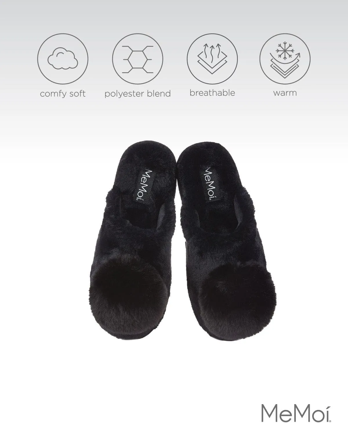 MeMoi The Gloria Plush Pom-Pom Slippers