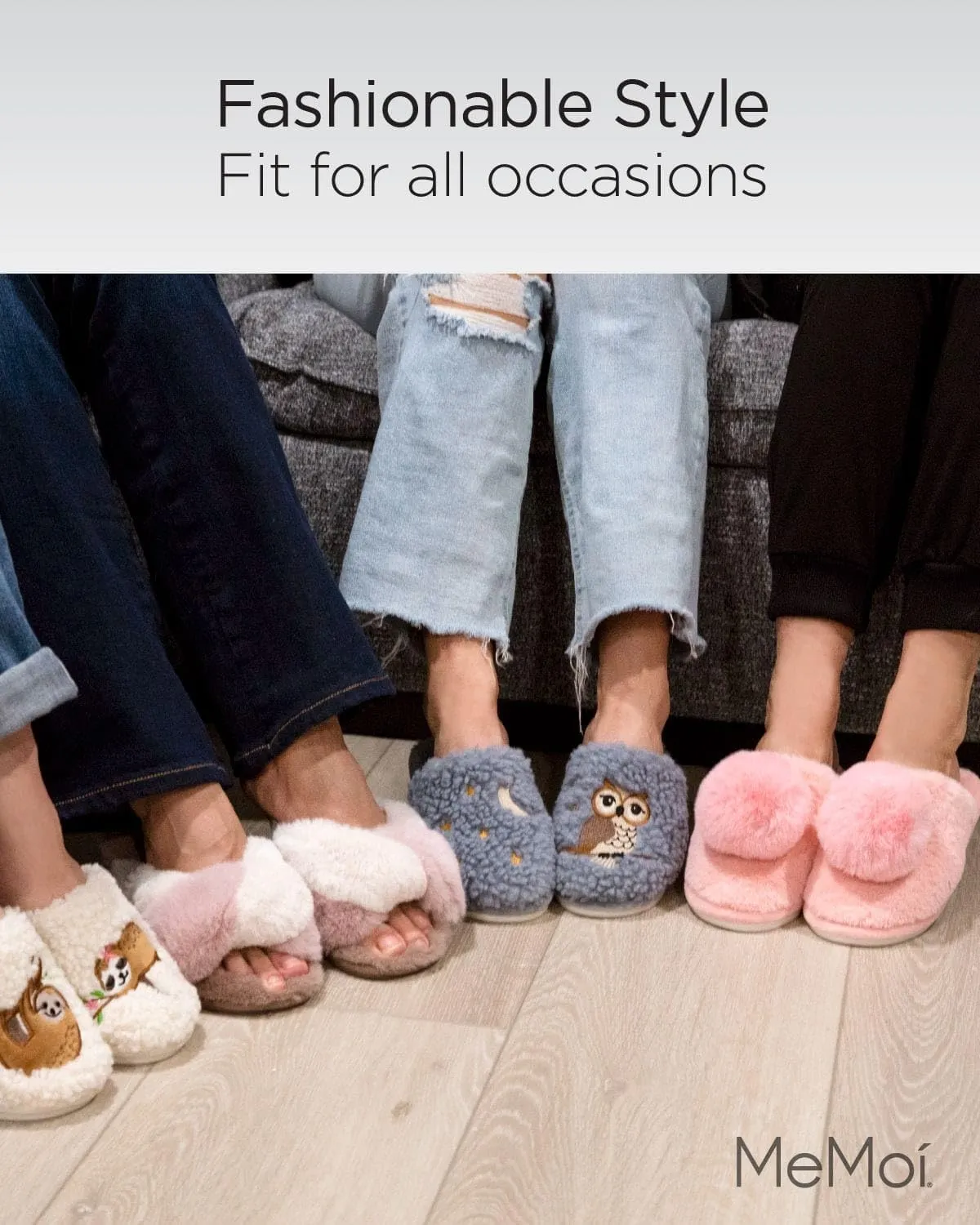 MeMoi The Gloria Plush Pom-Pom Slippers