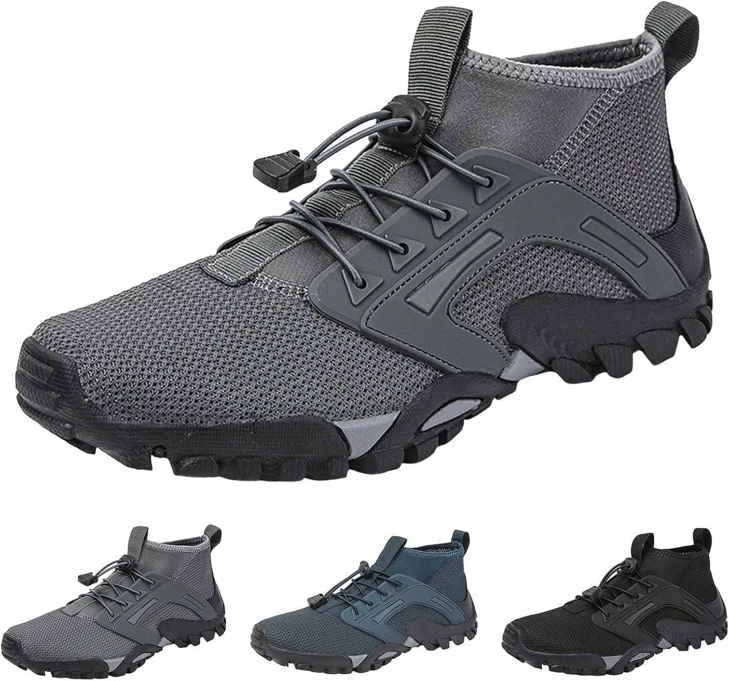 Men Sports Shoes Men's Fashion Hiking Shoes Lightweight Non Slip Outdoor Ankle Boots Breathable Hike Trekking Mountaineering Shoes with Adjustable Lace