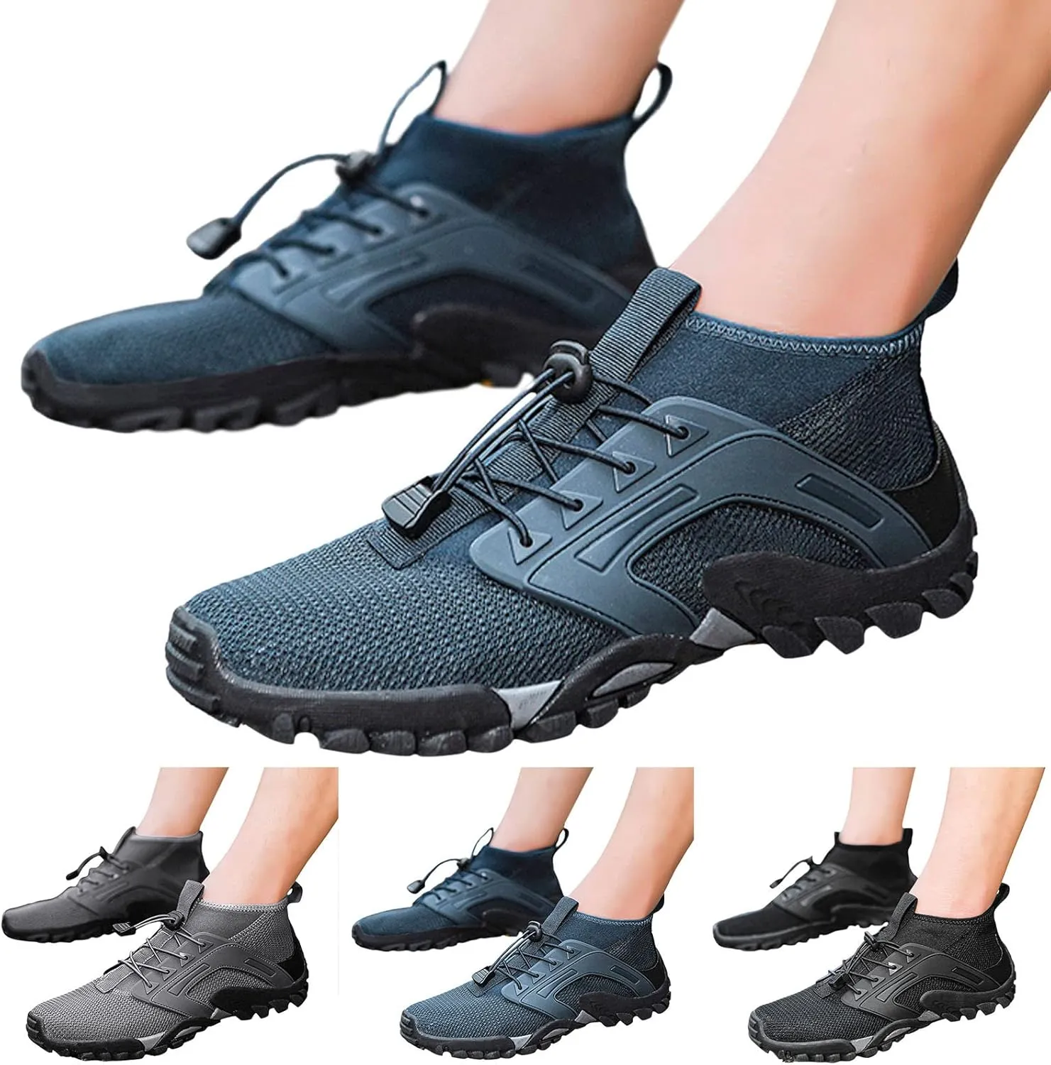 Men Sports Shoes Men's Fashion Hiking Shoes Lightweight Non Slip Outdoor Ankle Boots Breathable Hike Trekking Mountaineering Shoes with Adjustable Lace