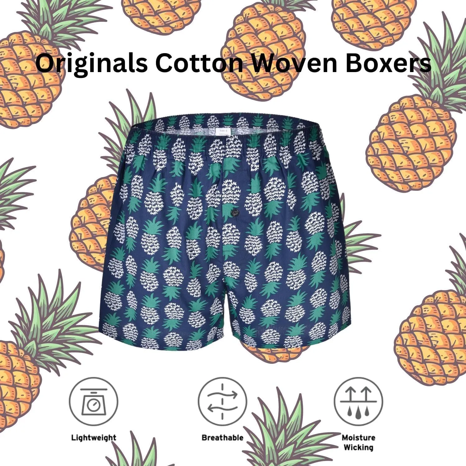 Mens Boxer Shorts for Men 100 Cotton Funny Sleep Short Inseam Woven Pattern Plaid Pajamas Multipacks