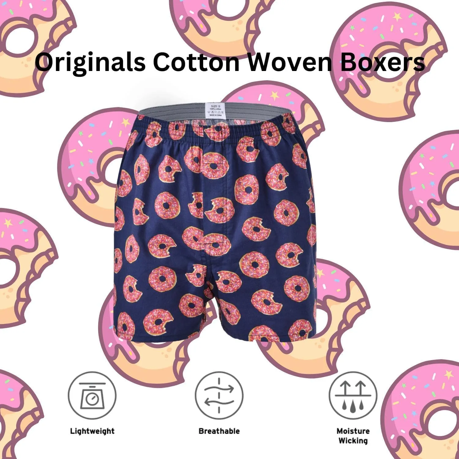 Mens Boxer Shorts for Men 100 Cotton Funny Sleep Short Inseam Woven Pattern Plaid Pajamas Multipacks