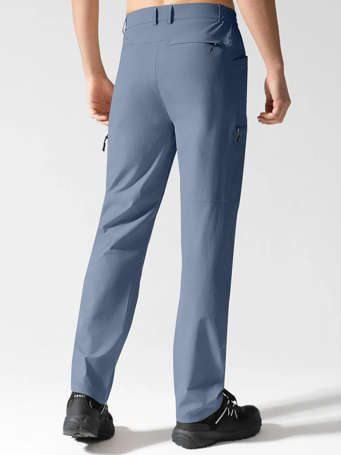 Men's Hiking Pants, Quick Dry Travel Pants Men Lightweight Outdoor Large Pocket Casual Work Pants Water-Resistant