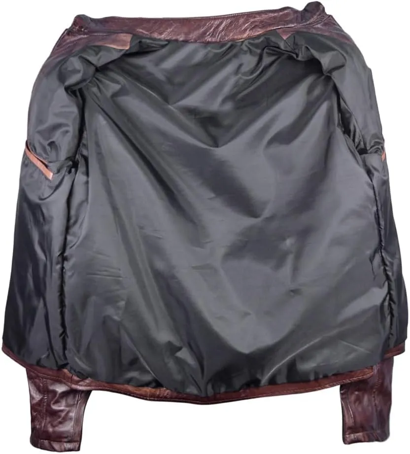 Men's Lambskin Leather Jacket – Classic Leather Bomber Jacket, Stylish Cafe Racer Biker Outerwear for Men