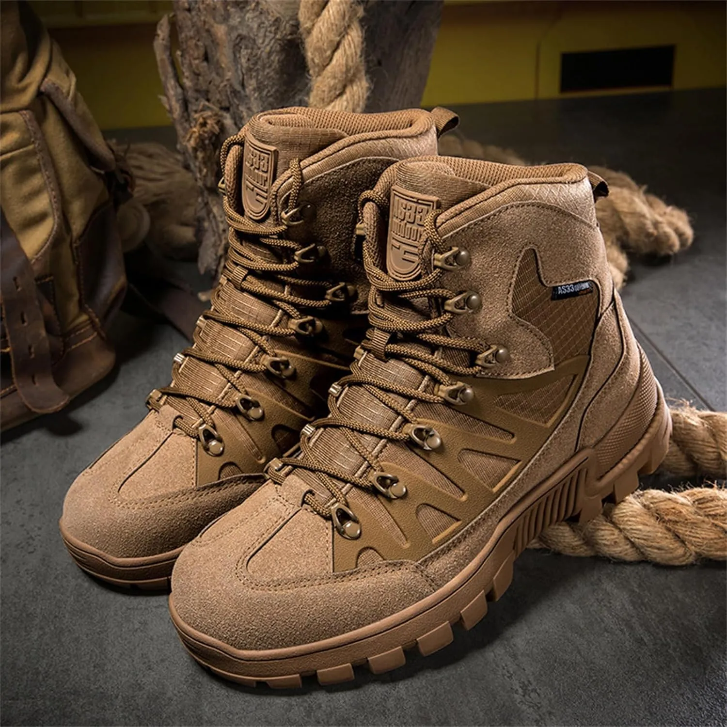 Mens Military Boots, All Terrain Shoes, Men's Tactical Boots, Protective Stylish Work Footwear Slip-Resistant, for Hiking Outdoor Work