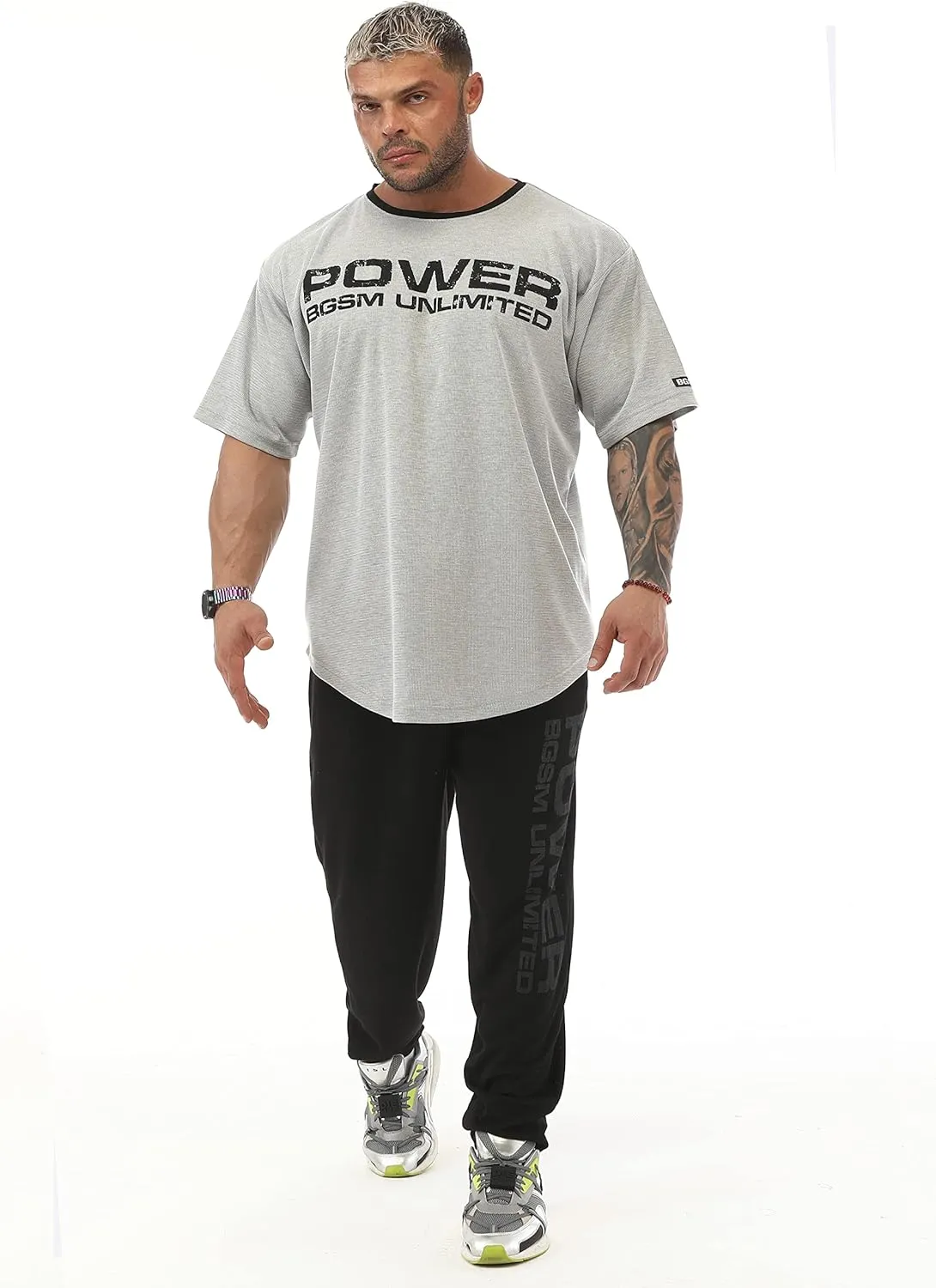 Men's Oversize Gym Fitness and Bodybuilding T-Shirt, Cotton O-Neck Lifestyle Top