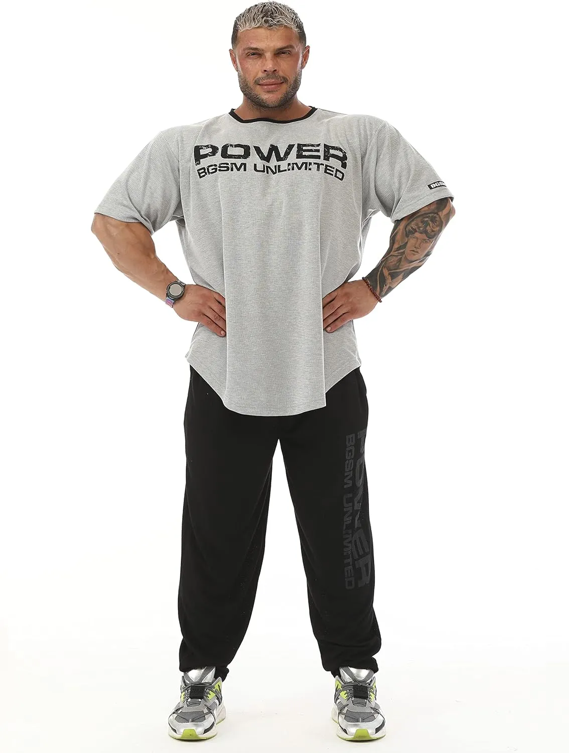 Men's Oversize Gym Fitness and Bodybuilding T-Shirt, Cotton O-Neck Lifestyle Top