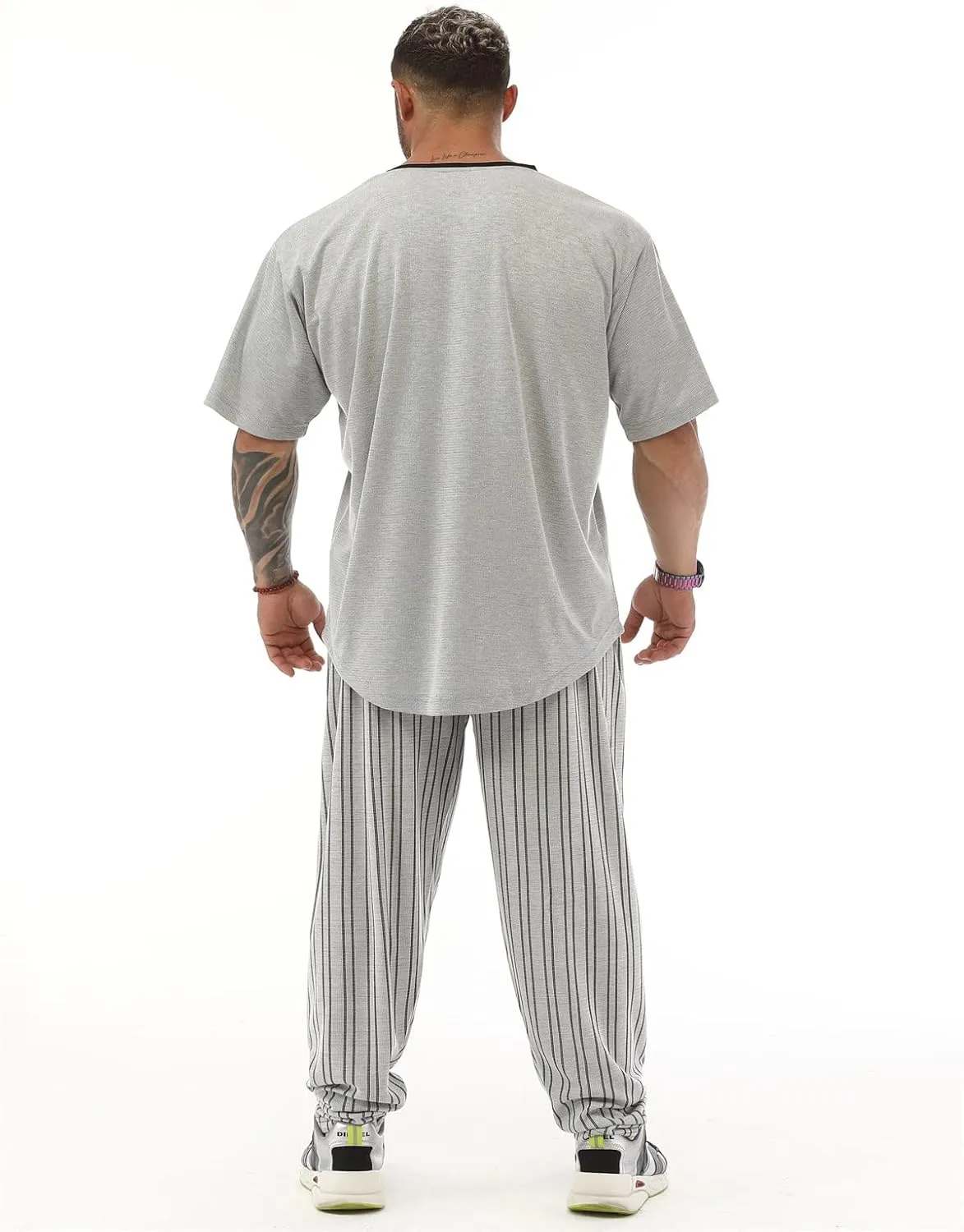 Men's Oversize Gym Fitness and Bodybuilding T-Shirt, Cotton O-Neck Lifestyle Top