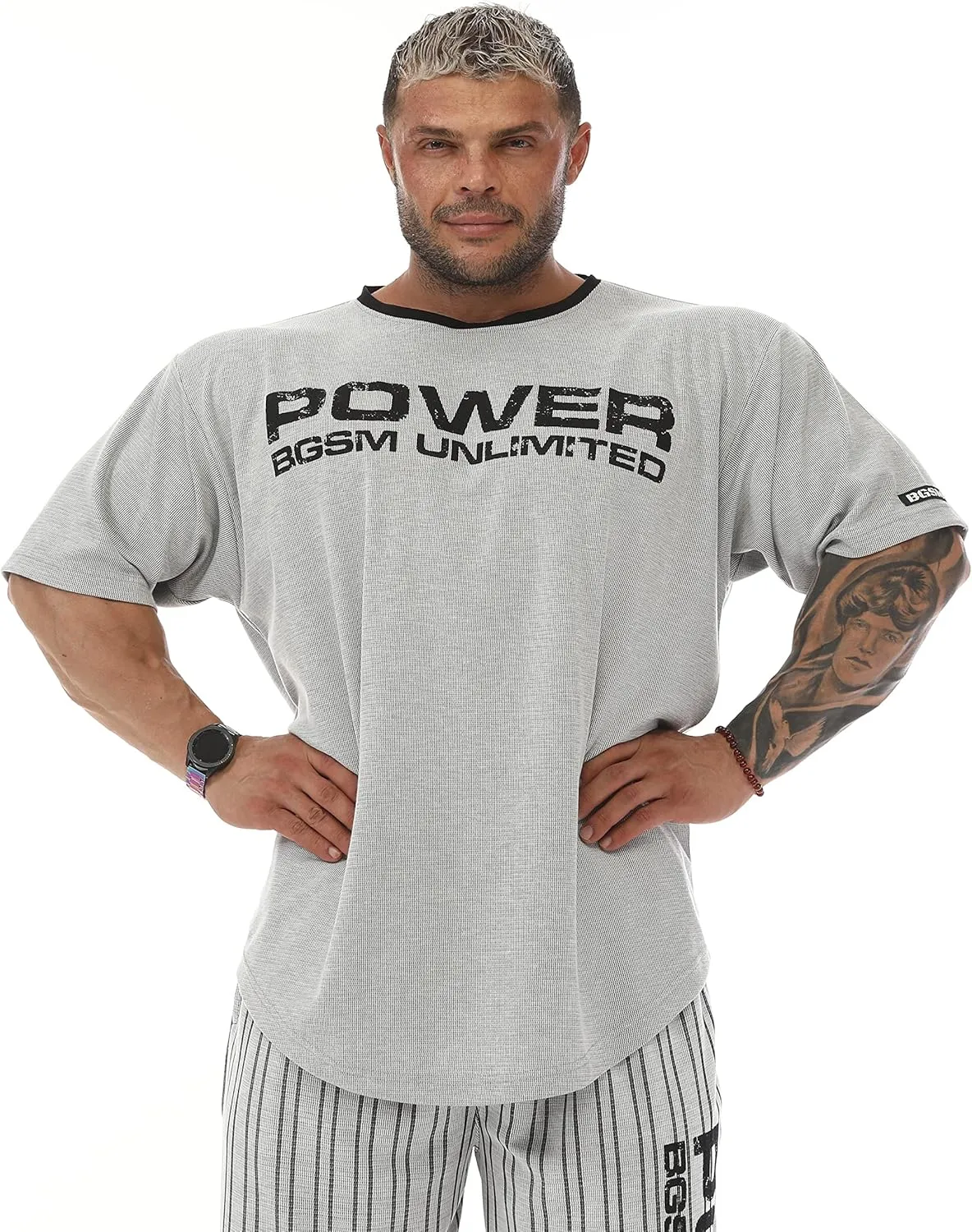 Men's Oversize Gym Fitness and Bodybuilding T-Shirt, Cotton O-Neck Lifestyle Top