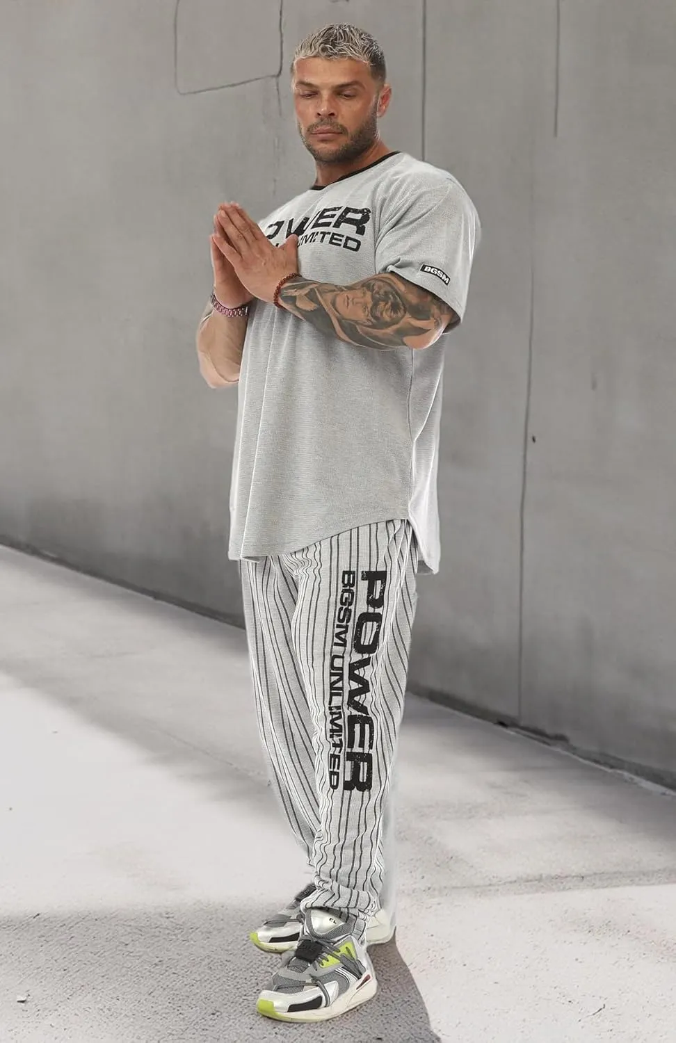 Men's Oversize Gym Fitness and Bodybuilding T-Shirt, Cotton O-Neck Lifestyle Top
