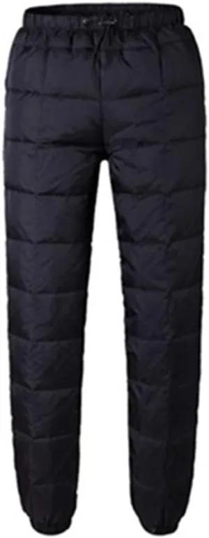Men's Winter Warm Packable Down Pants Compressor Snow Trousers Ski Puffer Pant