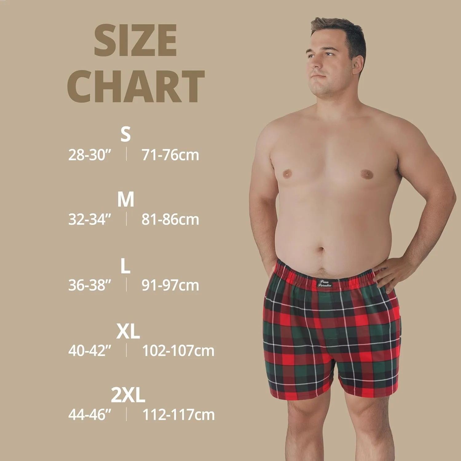 Men's Woven Boxer 4pack, Pima Cotton, Tagless, Ultra-Soft, Moisture-Wicking, Comfortable Fit, 4-Pack