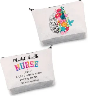 Mental Health Nurse Makeup Bag Psych Nursing Gift Mental Health Awareness Graduation Gift Cosmetic Travel Toiletry Bag(normal nurse bag