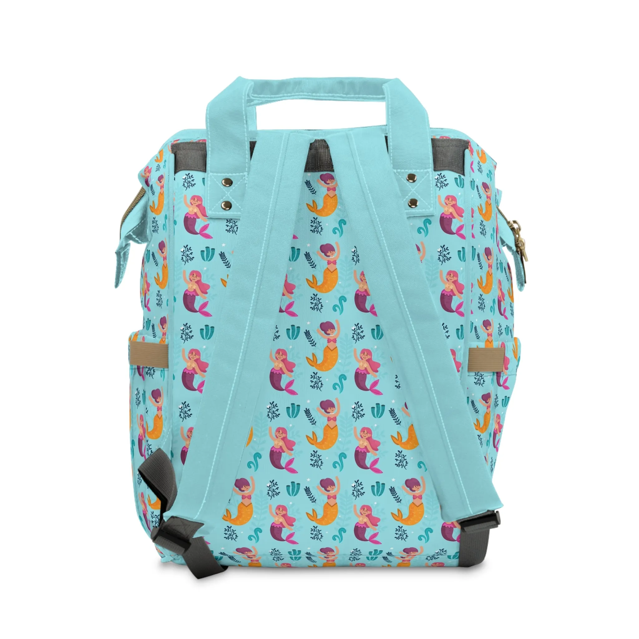Mermaid Diaper Backpack - Magical & Multifunctional Nappy Bag with Ocean-Inspired Mermaid Patterns