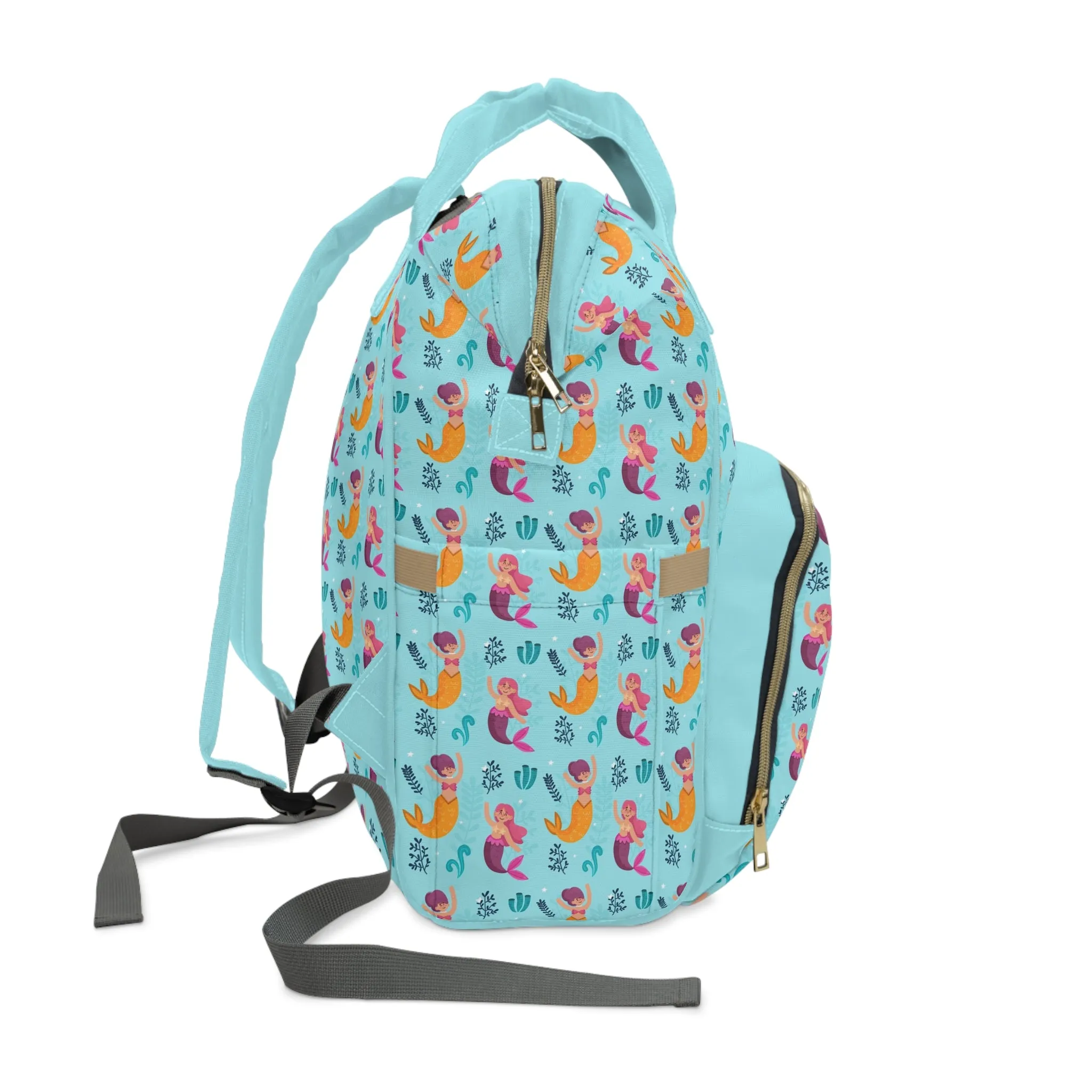Mermaid Diaper Backpack - Magical & Multifunctional Nappy Bag with Ocean-Inspired Mermaid Patterns