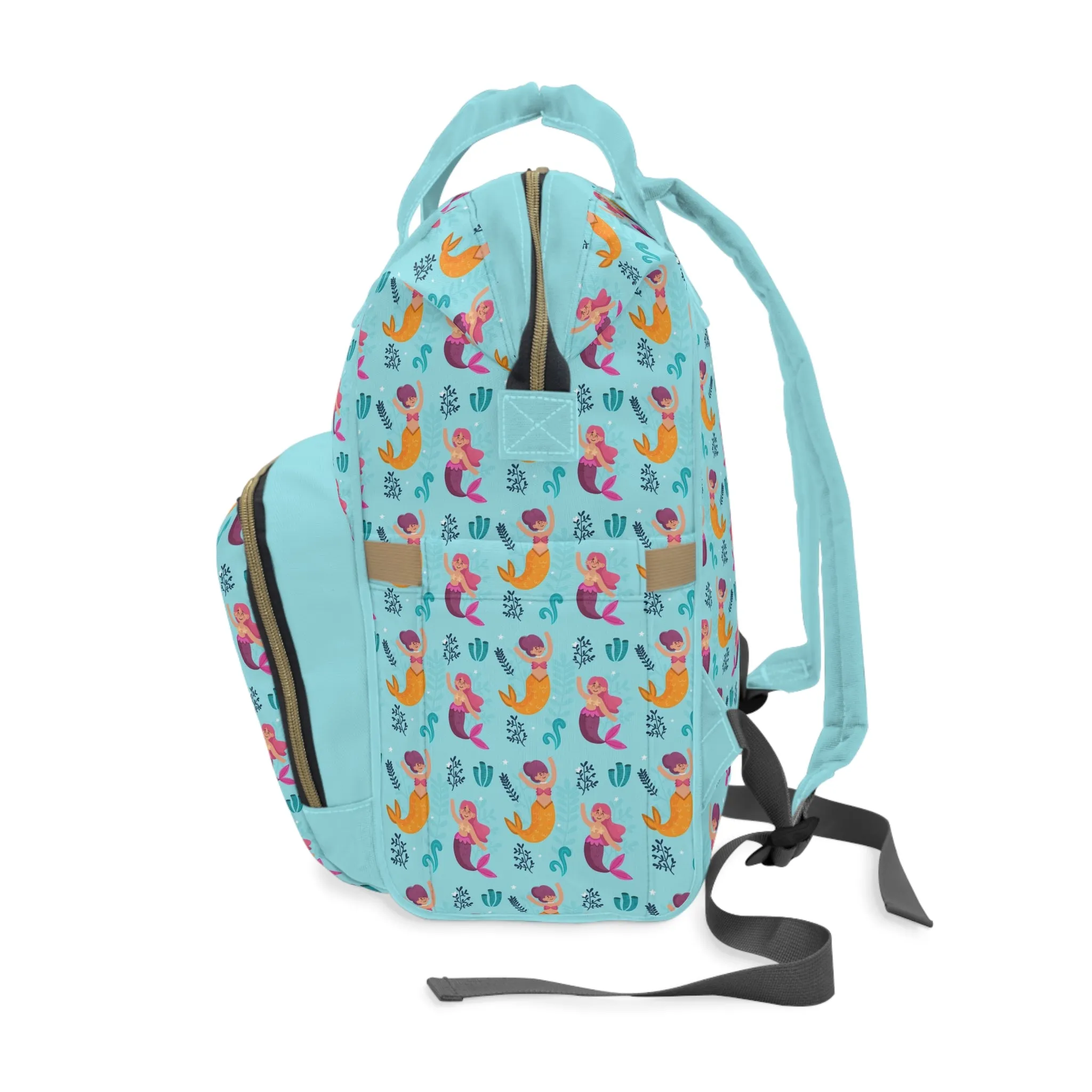 Mermaid Diaper Backpack - Magical & Multifunctional Nappy Bag with Ocean-Inspired Mermaid Patterns