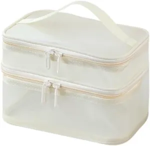 Mesh Cosmetic Bag Pouch Zipper Mesh Travel Bag Portable Pouch Bag(E)