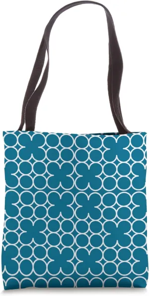 Mid Century Modern Blue Geometric Pattern Retro Design Decor Tote Bag