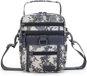 Military Tactical Shoulder Bag Outdoor Sling Backpack Military Sport Concealed Carry for Range Travel Hiking (Grey)