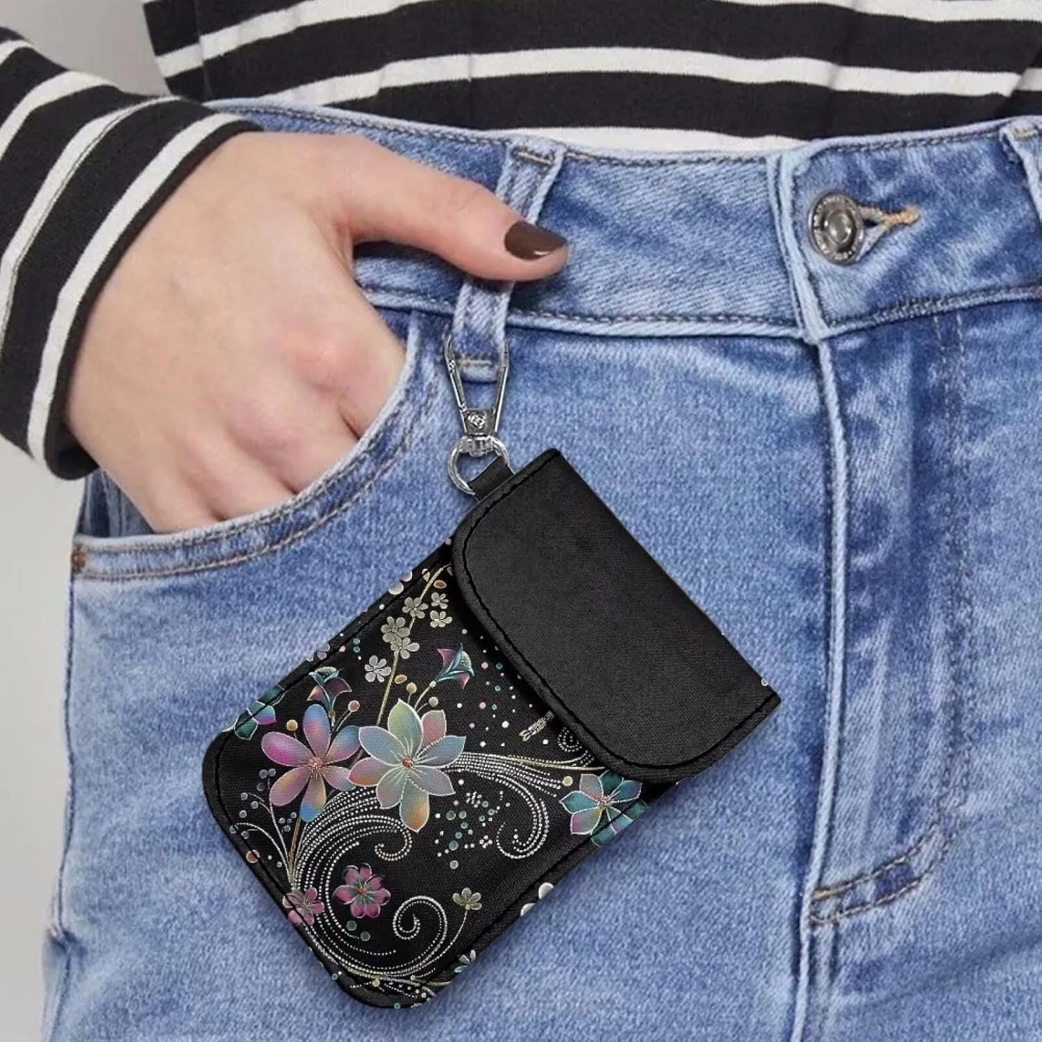 Mini Car Keys Bag for Women Car Key Fob Pouch Key Case Buckle Fashion Key Protector Universal