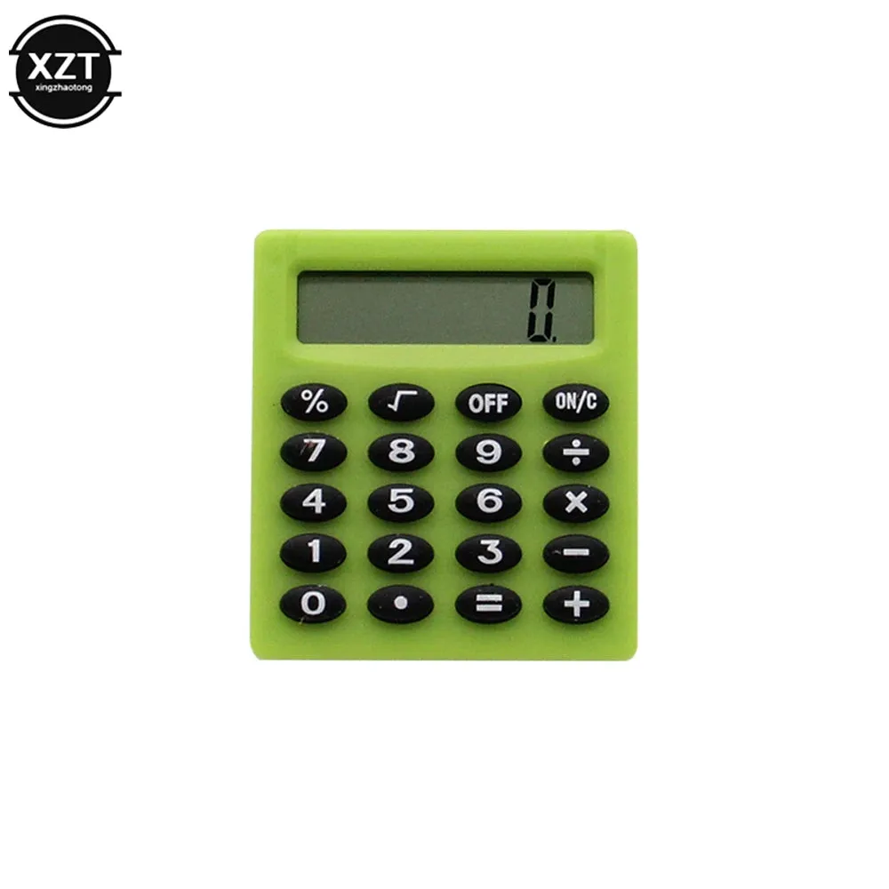 Mini Handheld Pocket Calculator with Coin Battery for School & Office - Compact Cartoon Design