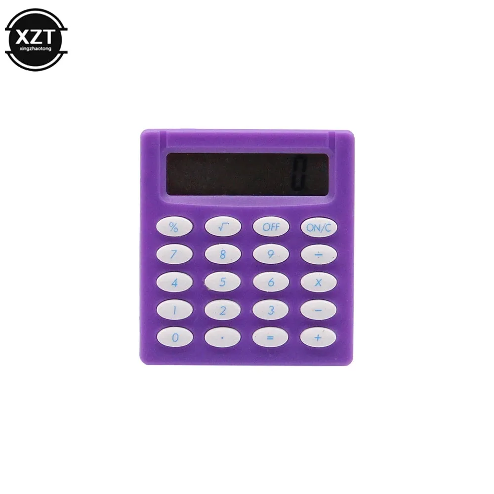 Mini Handheld Pocket Calculator with Coin Battery for School & Office - Compact Cartoon Design