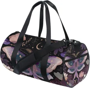 MNSRUU Sports Duffel Bags, Mauve Moths Athletic Gym Bag Overnight Workout Travel Tote Luggage for Men Women Yoga