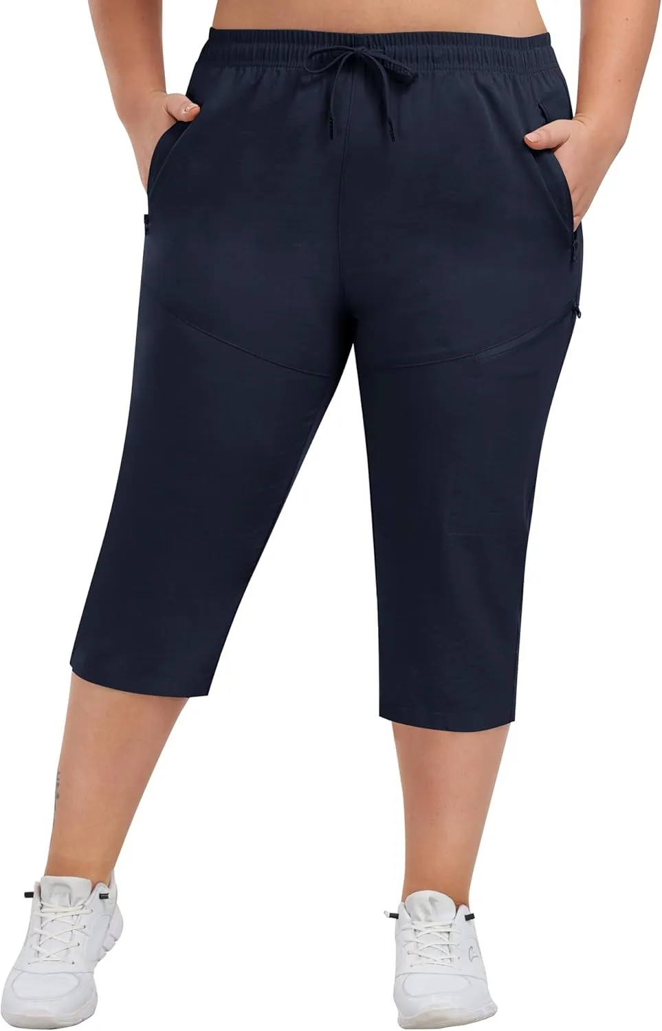 MoFiz Women's Plus Size Capris Pants Casual Hiking Pants Lightweight Quick Dry Summer Cargo Pants for Women