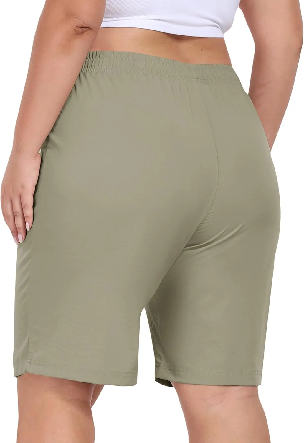 MoFiz Women's Plus Size Shorts Hiking Cargo Shorts Quick Dry Golf Active Shorts Lightweight Summer Shorts with Pockets