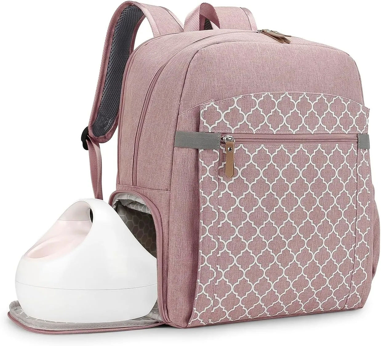 MOMIGO Breast Pump Backpack for Spectra S1,S2 for Working Moms - Diaper Bag Backpack With Laptop Sleeve, Large Capcity for Outdoor Travel (Pink)