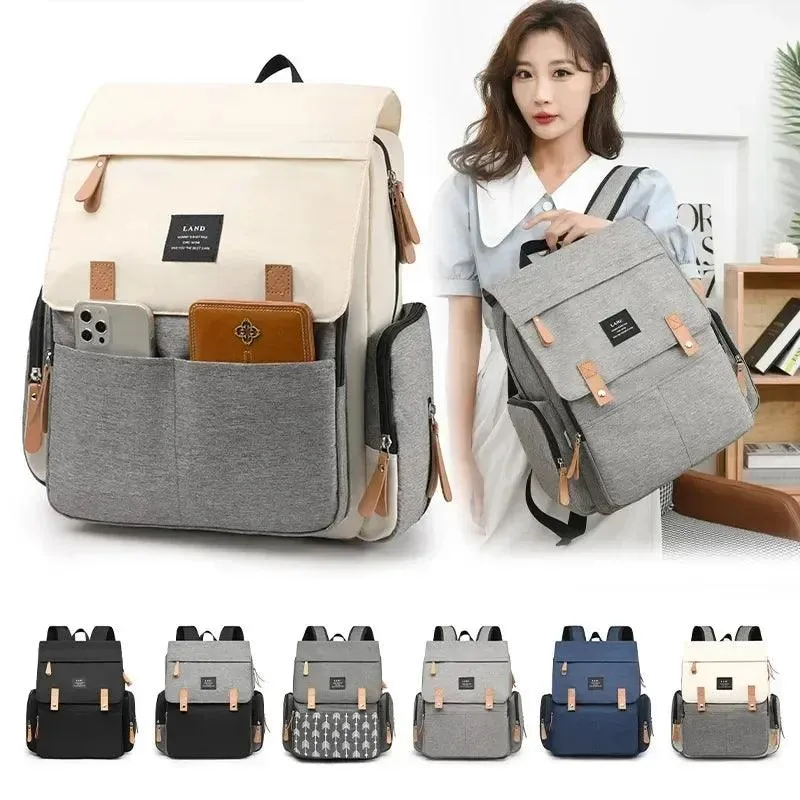 Mommy Multi-Function Waterproof Baby Diaper Bag - Large Capacity Canvas Backpack