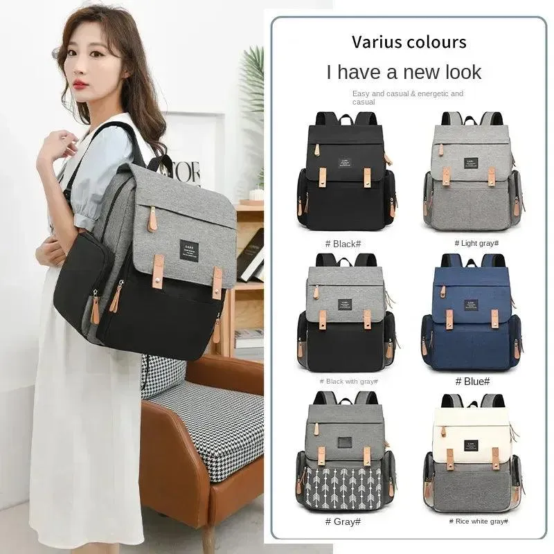 Mommy Multi-Function Waterproof Baby Diaper Bag - Large Capacity Canvas Backpack