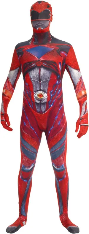 Morphsuits Men's Power Rangers, Red Deluxe, Large