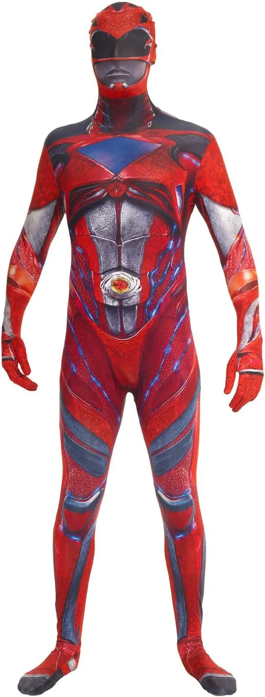 Morphsuits Men's Power Rangers, Red Deluxe, Large