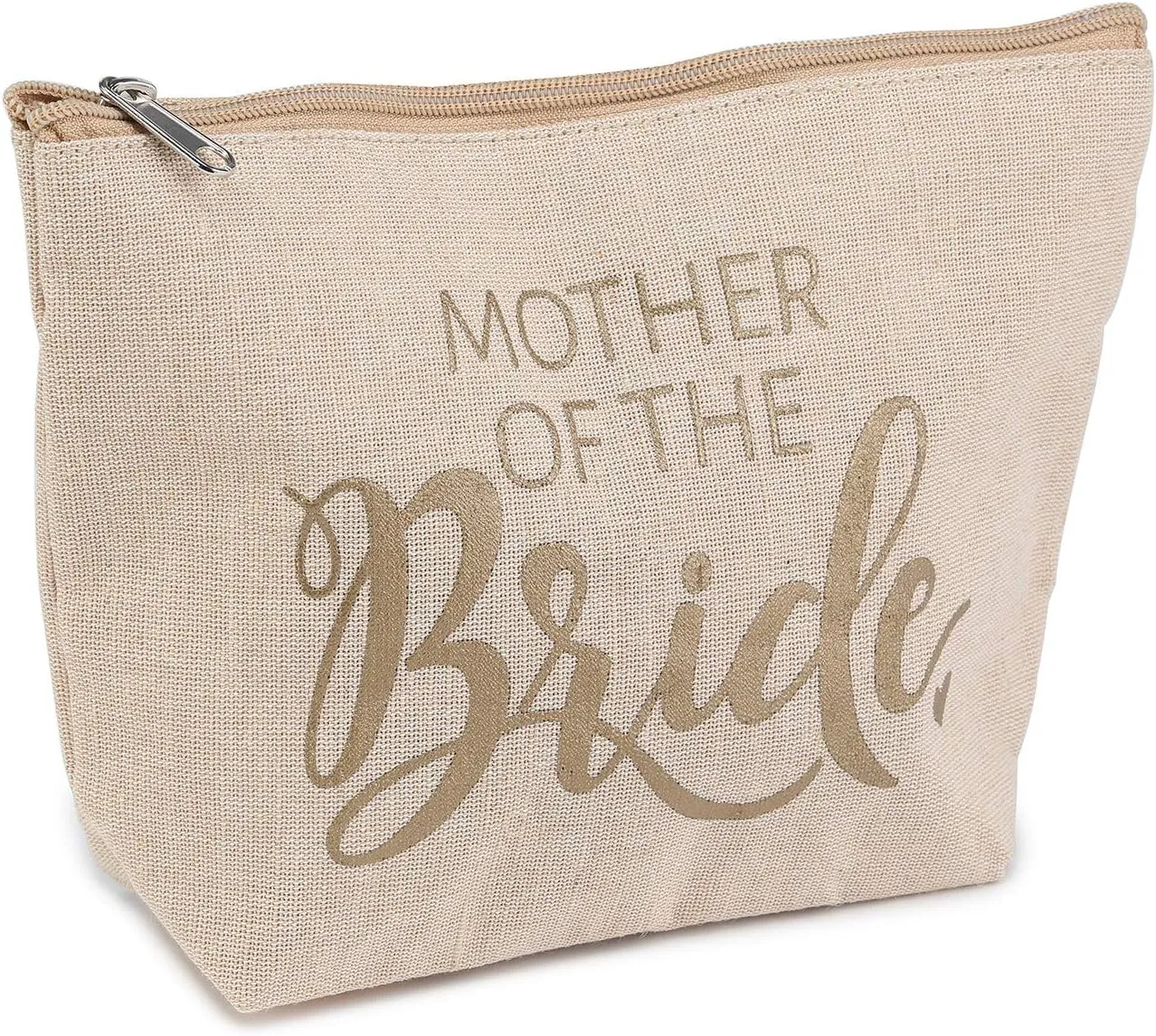 Mother of the Bride Flourish Jute Cosmetic Bag, 10 x 7-Inches