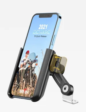 Motorcycle Phone Mount, 1S Quick Release Anti Shake Motorbike Phone Holder for 3.5-7.0 Inch Smartphone for Motorcycle Mirror Phone Mount with 360° Rotatabe