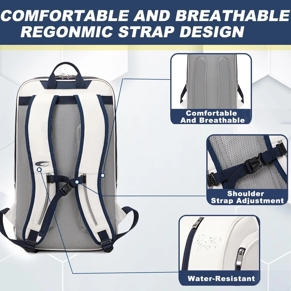 Multi-Use Beach Tennis Bag For Sport Convertible Padel Backpack With Shoe Compartment, Laptop Sleeve,Fence Hook,Ball Sleeve