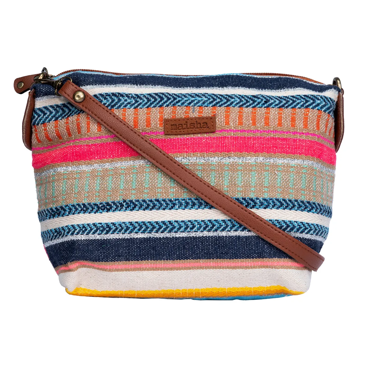 Multicolour Stripes Pouch Cum Sling Bag