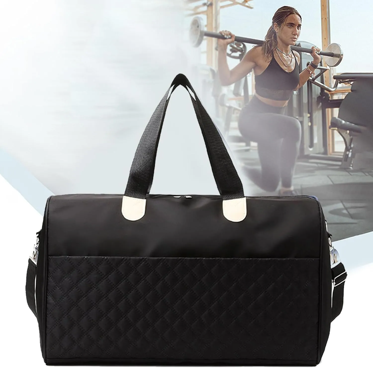 Multifunctional Travel Duffle Bag, Luggage Handbag Holdall Suitcase Handbag, Weekend Overnight Bag for Women Men