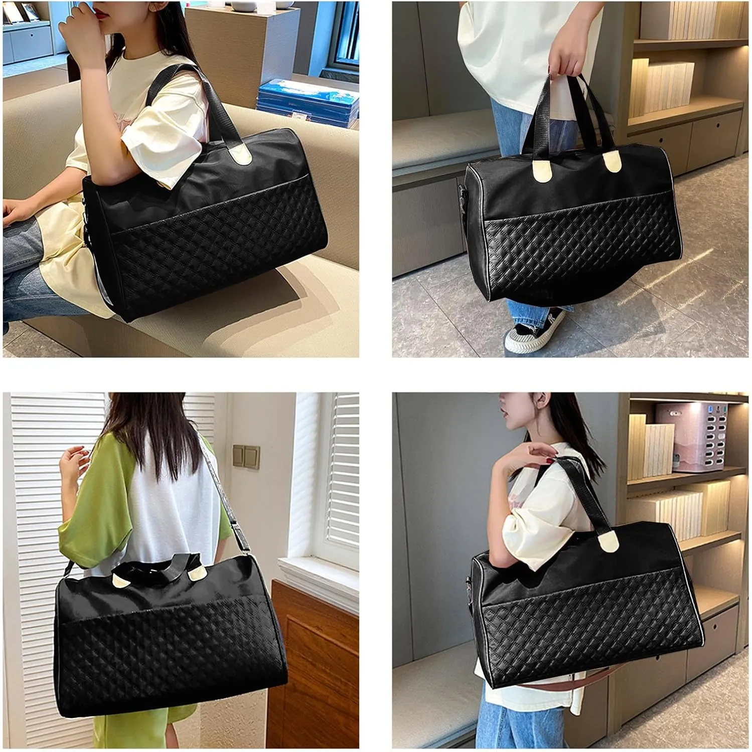 Multifunctional Travel Duffle Bag, Luggage Handbag Holdall Suitcase Handbag, Weekend Overnight Bag for Women Men