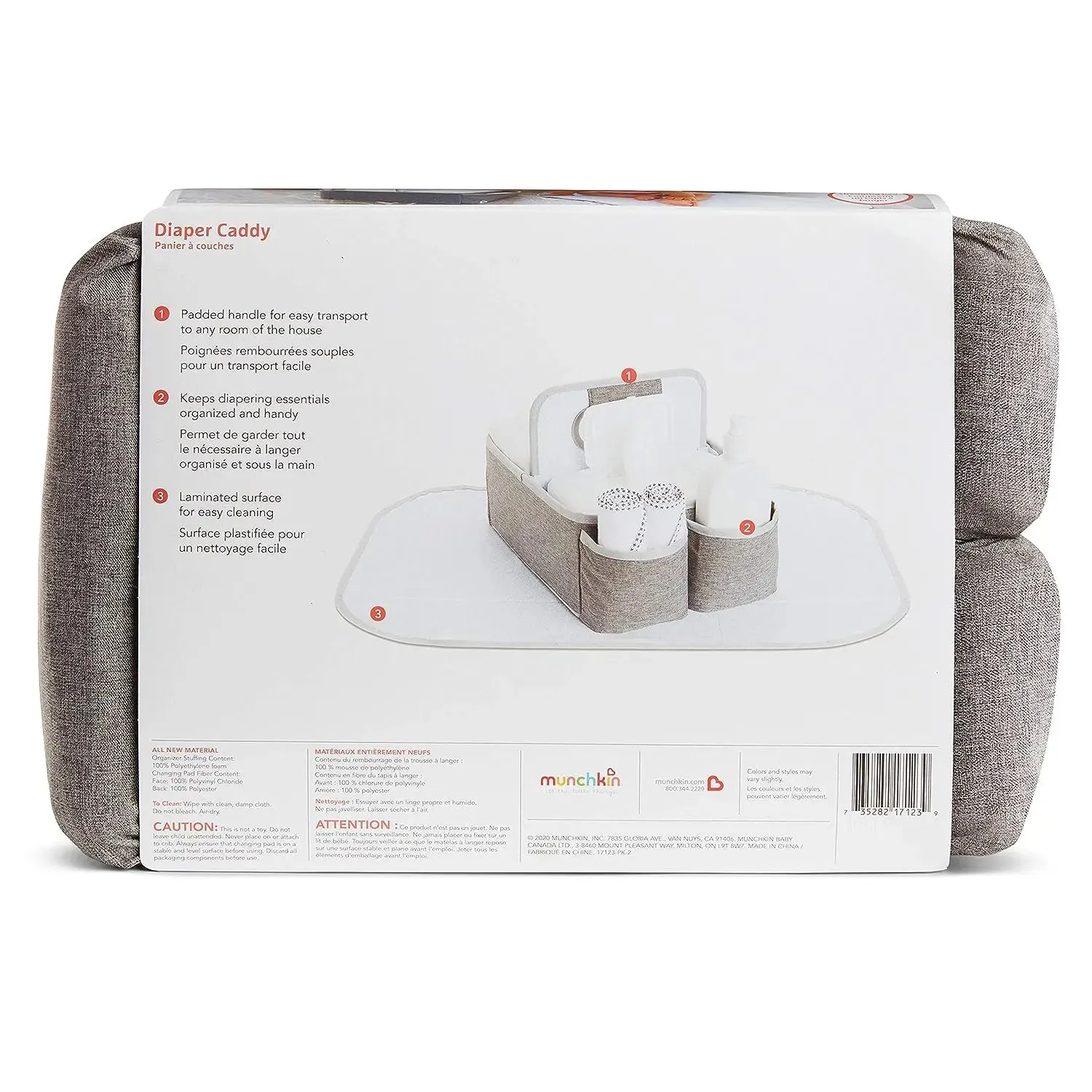 Munchkin® Portable Diaper Caddy Organizer, Grey