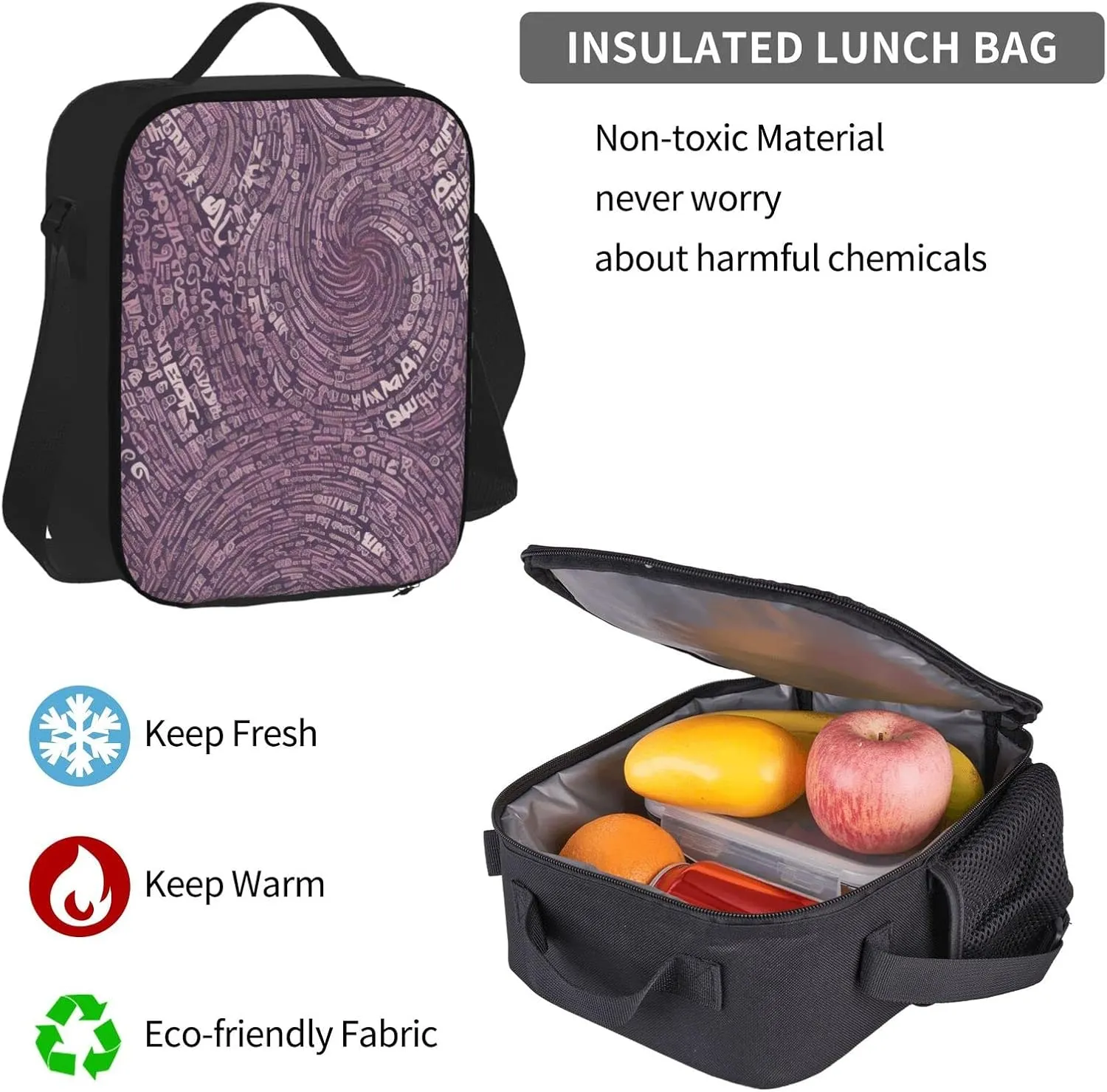 Musical Notation Print Patterns Three-Piece Backpack Set With Pocket Backpack Cross-Body Lunch Bag Pen Bag For Travel Daypack