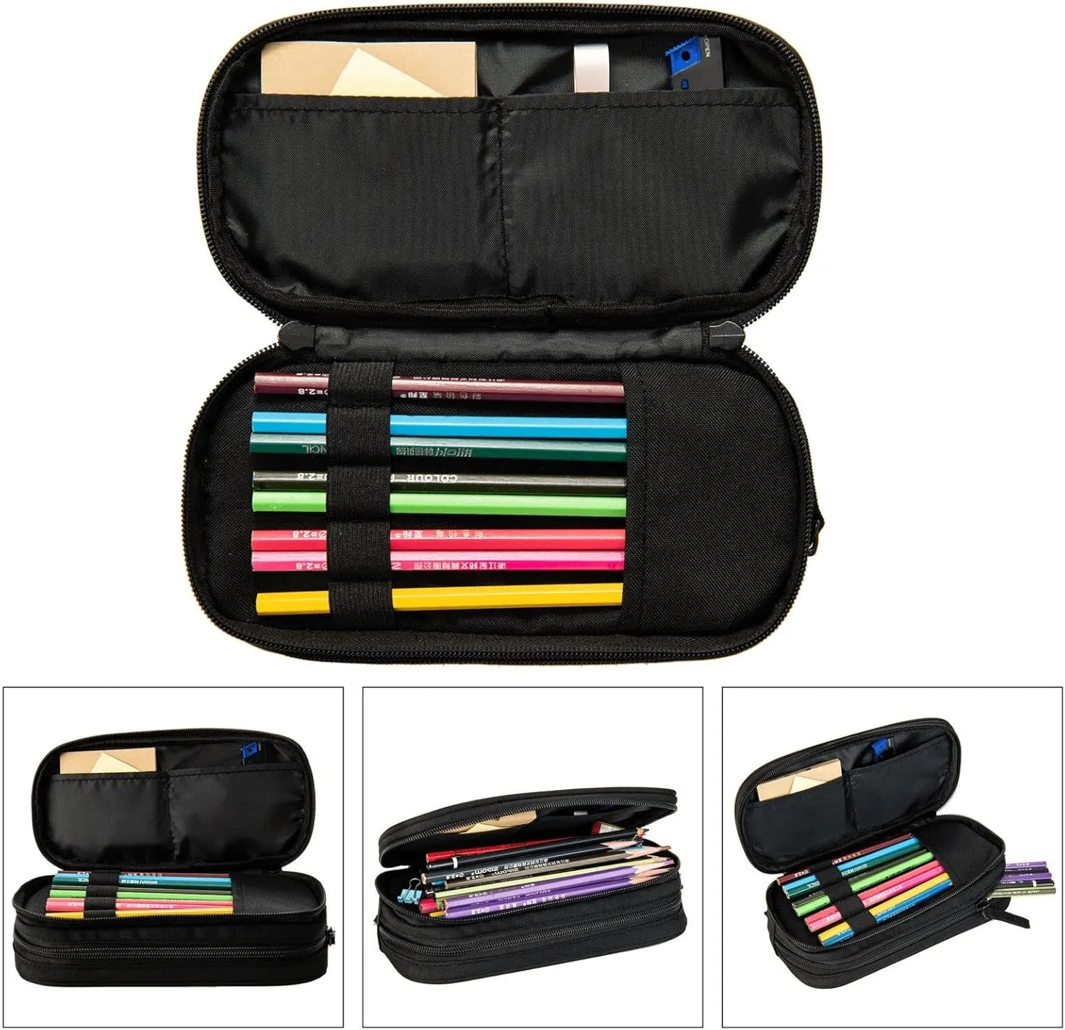Musical Notation Print Patterns Three-Piece Backpack Set With Pocket Backpack Cross-Body Lunch Bag Pen Bag For Travel Daypack