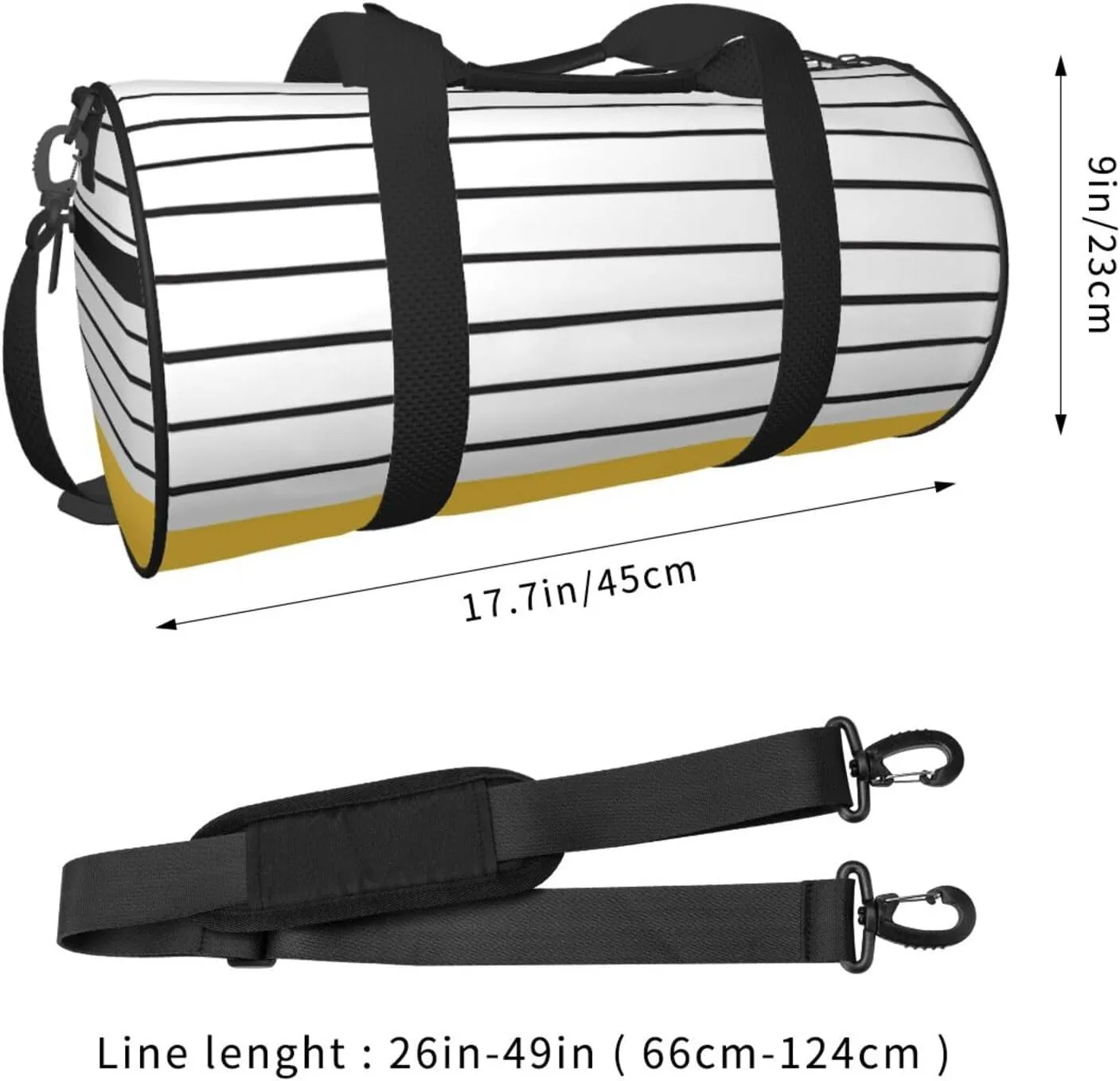 Mustard Round Travel Duffel Bag Large Capacity Gym Sports Bags for Hiking Vacation Trips