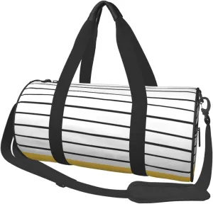 Mustard Round Travel Duffel Bag Large Capacity Gym Sports Bags for Hiking Vacation Trips