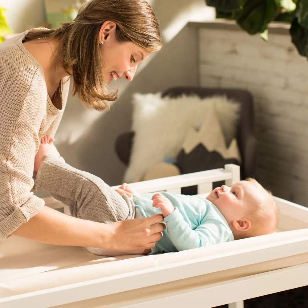Naturepedic Organic Contoured Changing Pad Cover - Easy to Clean, Lightweight & Portable - Comfort 2-Sided and 4-Sided Baby Diaper Changing Pad Cover - 16" x 31"