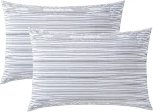 Nautica - Standard Pillowcase Set, Cotton Percale Bedding, Casual Home Decor (Beaux Stripe Blue, 2 Piece)